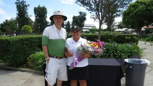 Lakewood Women's City Champion Simone Hoey with her dad at the Lakewood Country Club.