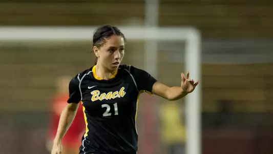 Freshman Ashley Webb scored the game-winner to give the 49ers a 2-1 overtime victory at Auburn.<br><i>(Photo by John Fajardo)</i>