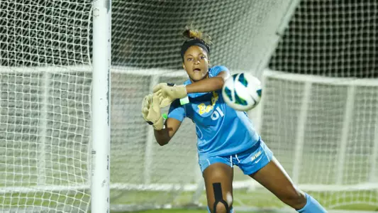 Sophomore Kaci McCain had several key saves to help the 49ers to a 1-0 win over No. 11 BYU.