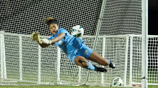 Sophomore Kaci McCain had four saves in a narrow 1-0 loss at San Diego on Monday.