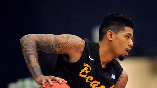 Long Beach State 49ers guard Tyler Lamb (1) controls the ball against Washington Huskies during the first half at Titan Gym. Mandatory Credit: Gary A. Vasquez-USA TODAY Sports