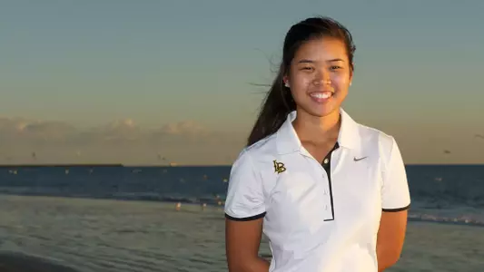 Senior Rochelle Chan shot recorded a team low 75 in the second round of the Anuenue Spring Break Classic. (Photo by John Fajardo/LBSU)