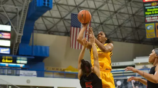 Senior Jade Wilson was honored following her final regular-season game at the Walter Pyramid on Thursday. (Photo by John Fajardo)