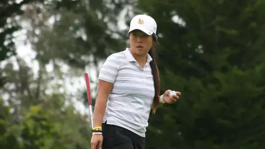 Junior Chaewon Park is tied for second after opening round play of the Big West Conference Championship.  (Photo by Cameron Fujimoto/LBSU)