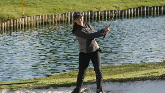 Kassidy Teare is tied for eighth place after two rounds of play at the Big West Conference Championship. (Photo by Cameron Fujimoto/LBSU)