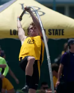Sophomore Conner Rouse cleared a personal-best 17-00 to tie for first in the men's pole vault at the Triton Invitational.