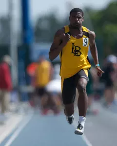 Senior Davon Wilson-Angel defended his 110-meter hurdle title at the 2014 Big West Championships.