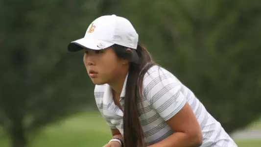 Senior Chaewon Park was the top player for the 49ers in the opening round at the Golfweek Conference Challenge. (Photo by Cameron Fujimoto/LBSU)