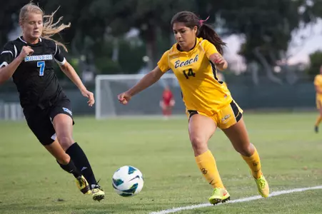 Freshman Ashley Gonzales scored both of the 49ers' goals in a 2-0 victory over Bakersfield.<Br><i>(Photo by John Fajardo)</i>