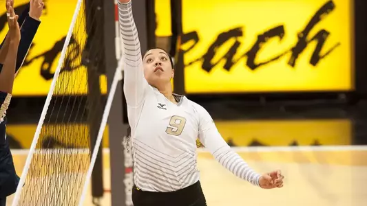 Jenelle Hudson had nine kills, 10 digs and 43 assists while leading LBSU to .349 hitting Saturday.