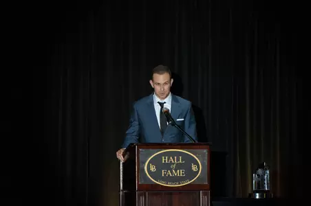 Baseball legend Evan Longoria was one of eight inducted into the LBSU Hall of Fame Thursday night.