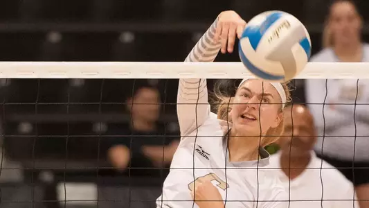 Nele Barber's 22nd double-double of the season led the Beach to a sweep of Pacific on Friday night.