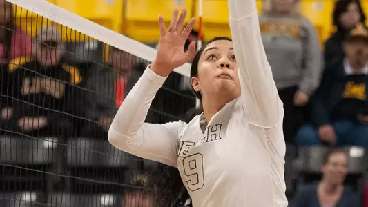 In her final match at Walter Pyramid, senior Jenelle Hudson dished out 40 assists as the Beach hit .417 in a sweep of Denver.