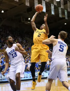 Dec 30, 2015; Durham, NC, USA; Long Beach State 49ers guard Nick Faust (2) drives. Credit: Mark Dolejs-USA TODAY Sports
