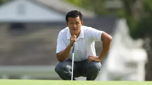 Senior Kevin Techakanokboon tied for 13th place at the 11th Annual Pizza Hut Pat Hicks Thunderbird Invitational.  (Photo by John Fajardo/LBSU)