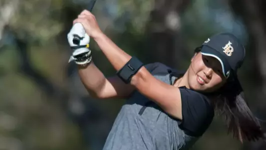 Senior Chaewon Park is tied for third place after two rounds at The Gold Rush presented by Southern California Ford Dealers.  (Photo by John Fajardo/LBSU)