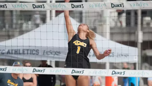 Tyler Jackson won twice Tuesday in her first matches with freshman Anete Brinke.