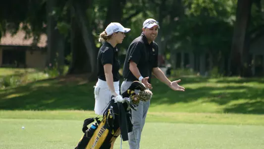 Kassidy Teare with head coach Joey Cerulle.  (Photo by Cameron Fujimoto/LBSU)