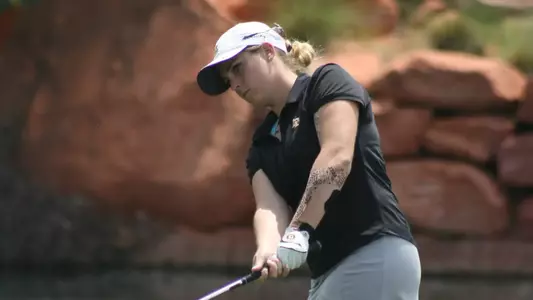 Kassidy Teare tied for 16th place after the opening round at the NCAA St. George Regional.  (Photo by Cameron Fujimoto/LBSU)