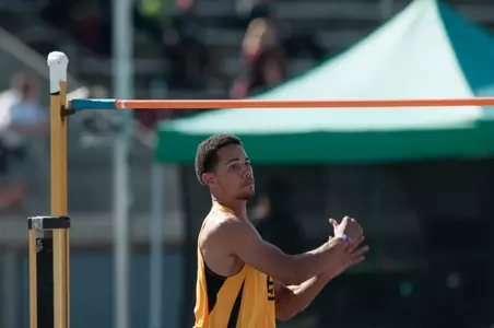 Freshman Herman Day is in third place after the first day of the Big West Decathlon.