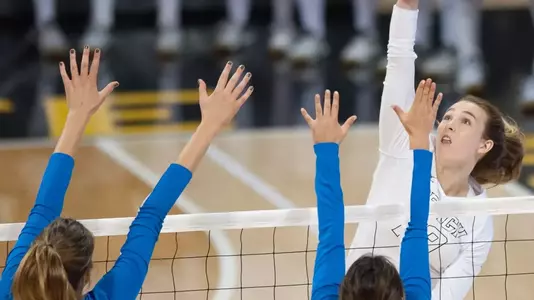 Carly Beddingfield led the 49ers with 13 kills against UCLA.