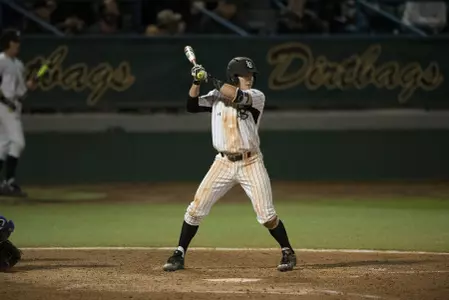 Garrett Hampson started the offense off with a leadoff double in the first and scored twice in the Opening Night win over Holy Cross.