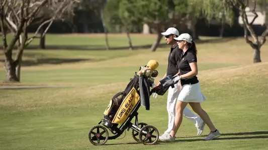 Kassidy Teare and head coach Joey Cerulle (Photo by John Fajardo/LBSU)