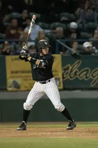 SS Garrett Hampson delivered LBSU's first hit on Friday, a two-run single in the bottom of the second to put the Dirtbags up 3-0.