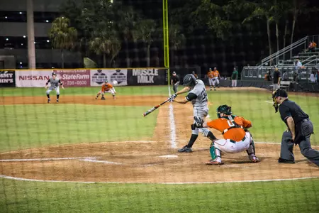 Junior Alex Muzzi delivered this three-run home run, the first of his career, as part of a six-run sixth inning for the Dirtbags. LBSU ultimately erased a seven-run deficit after five innings to push No. 3 Miami to the limit again in Coral Gables.