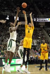 Long Beach State forward Gabe Levin (0)