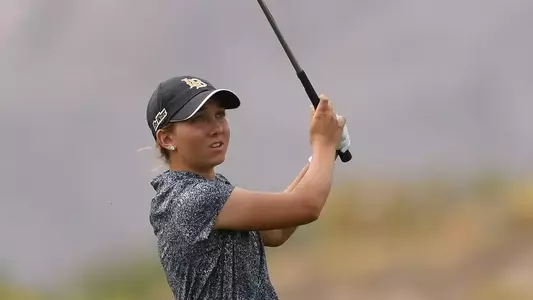 Holland Shourds was the top player for the 49ers at the Peg Barnard Invitational, tying for 24th place at 8-over-par 150.  (Photo by John Fajardo/LBSU)