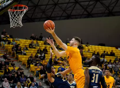 Feb 3, 2018; Long Beach, CA, USA; Long Beach State 49ers forward Gabe Levin (0). Kelvin Kuo-USA TODAY Sports.