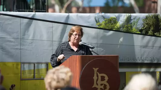 Soccer/Softball Clubhouse Groundbreaking, Cindy Masner