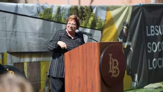 Soccer/Softball Clubhouse Groundbreaking, Cindy Masner