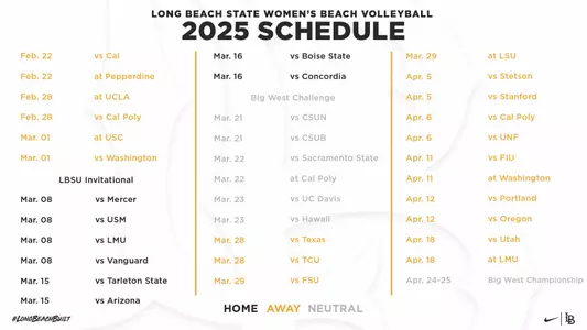 BVB 2025 Schedule