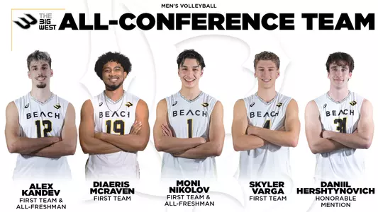 Big West All-Conference - Alex Kandev, DiAeris McRaven, Moni Nikolov, Skyler Varga, Daniil Hershtynovich