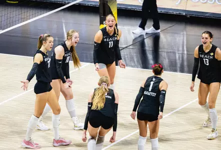 Women's Volleyball Point Celebration
