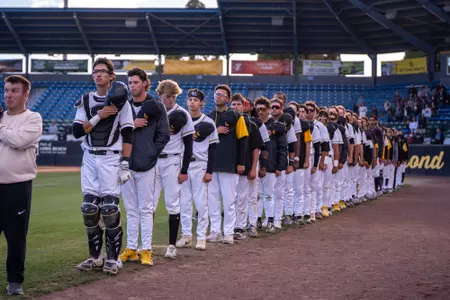 Dirtbags lined up for anthem