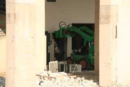 Demolition Work Continues At Fouts Field's East-Side Stands