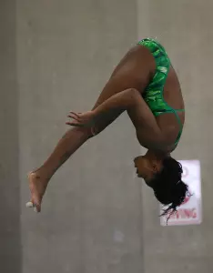 Jasmine Abercrombie set personal bests in the 1- and 3-meter dives