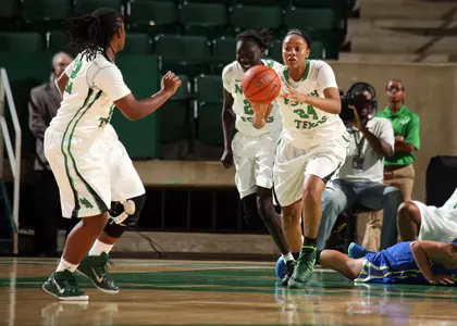 Forward Bria Frierson played 14 minutes against San Francisco. The freshman was a part of a lineup that gave the Mean Green a boost at the end of the first half.