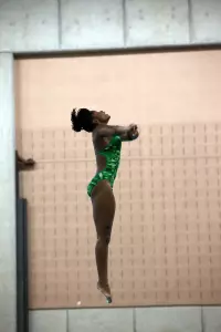 Jasmine Abercrombie and the diving team competed for the first time this season