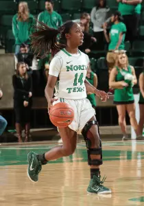 Sophomore Candice Adams leads North Texas with 19 made three-pointers so far this seaosn. She is shooting 19-67 from beyond the arc overall.