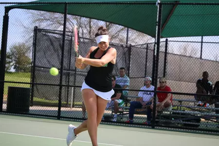 Sophomore Ana Sofia Cordero (pictured) combined with junior Agustina Valenzuela for an 8-3 win in doubles play. The duo improved to a team-best 8-5 mark on the season