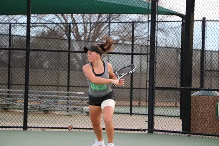 Junior Anastasiya Shestakova was moved up to the No. 2 singles position and responded with a 6-2, 6-4 win to clinch the match-winning point.
