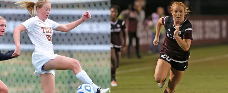 Katie Gernsbacher (left) and Lauryn Bruffett (right) join the Mean Green for the 2016 season. (Photos courtesy of Texas Athletics and Mississippi State athletics)