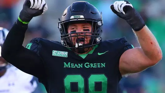 Senior defensive end Andy Flusche celebrates during Saturday's win over Old Dominion.