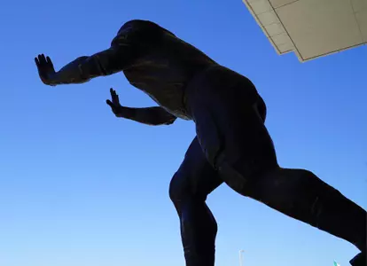 Joe Greene Statue in the Shadows