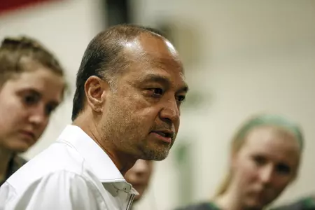 DENTON, TX - NOVEMBER 30: - North Texas Mean Green Volleyball vs Wichita State Shockers at the Olympic Village in Denton on November 30, 2018 in Denton, Texas. Rick Yeatts Photography/ Matt Pearce
