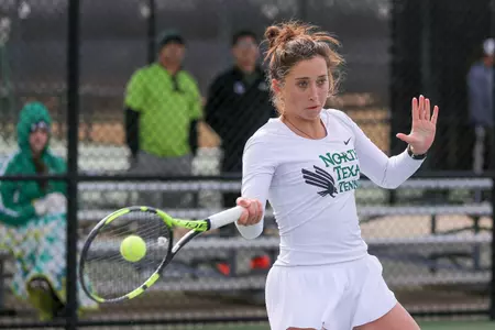 Tamuna Kutubidze versus Iowa on Feb. 3, 2018 (Photo by Mark Woods)